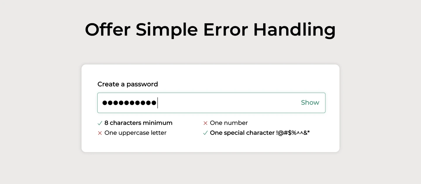 Offer Simple Error Handling