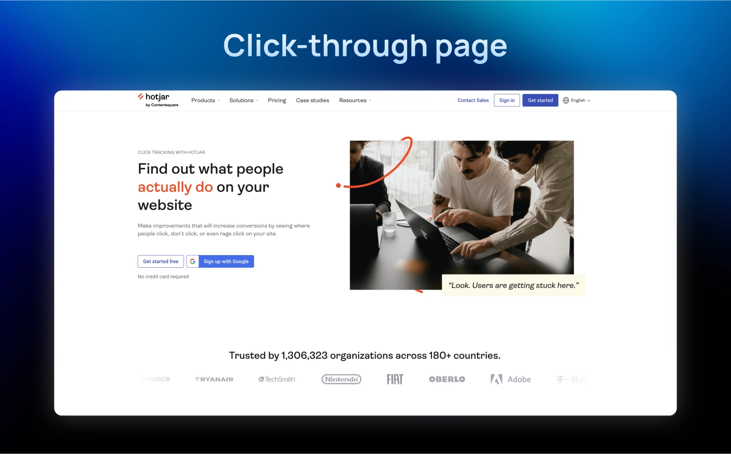 Click-through page