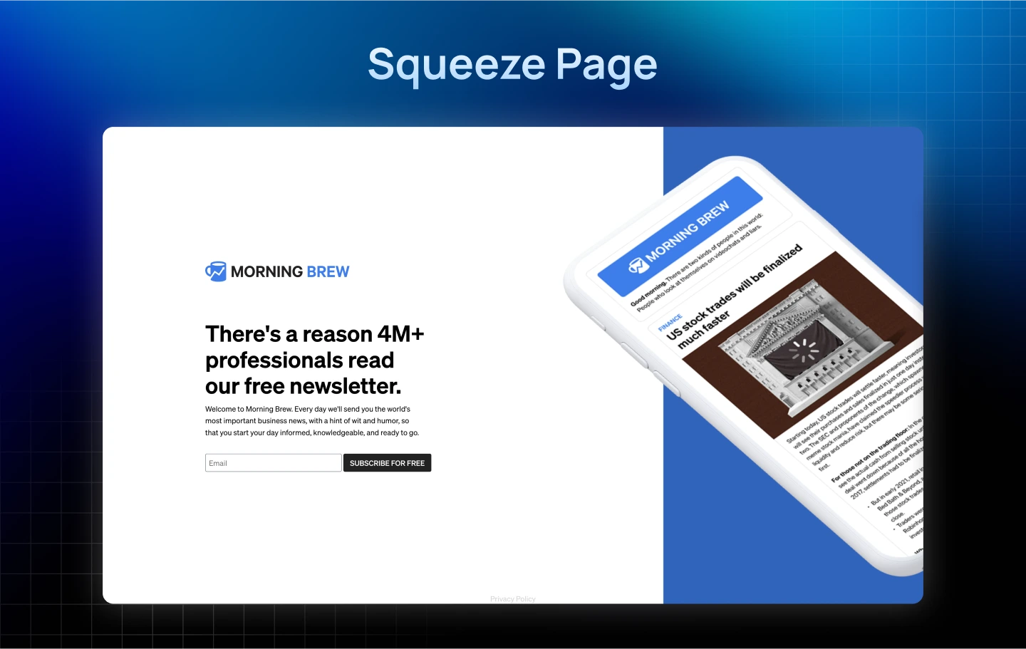 Squeeze Laning Page