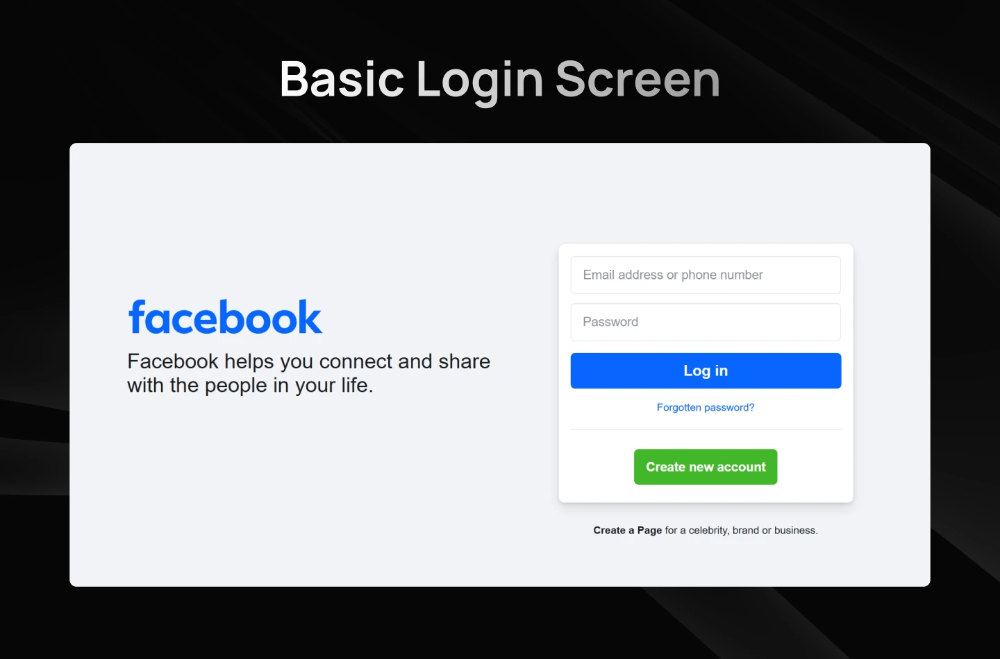 Basic Login Screen