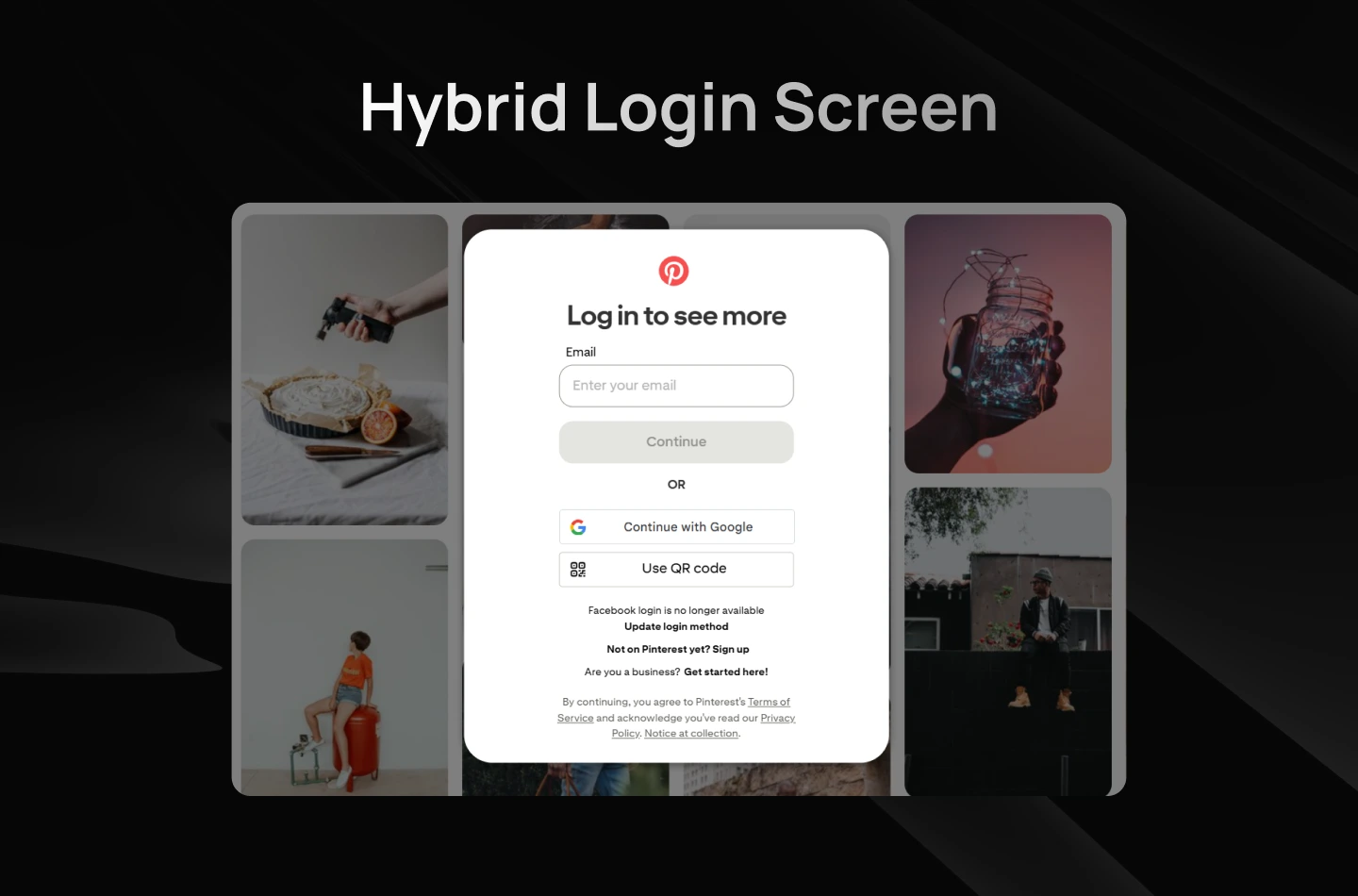 Hybrid Login Screen