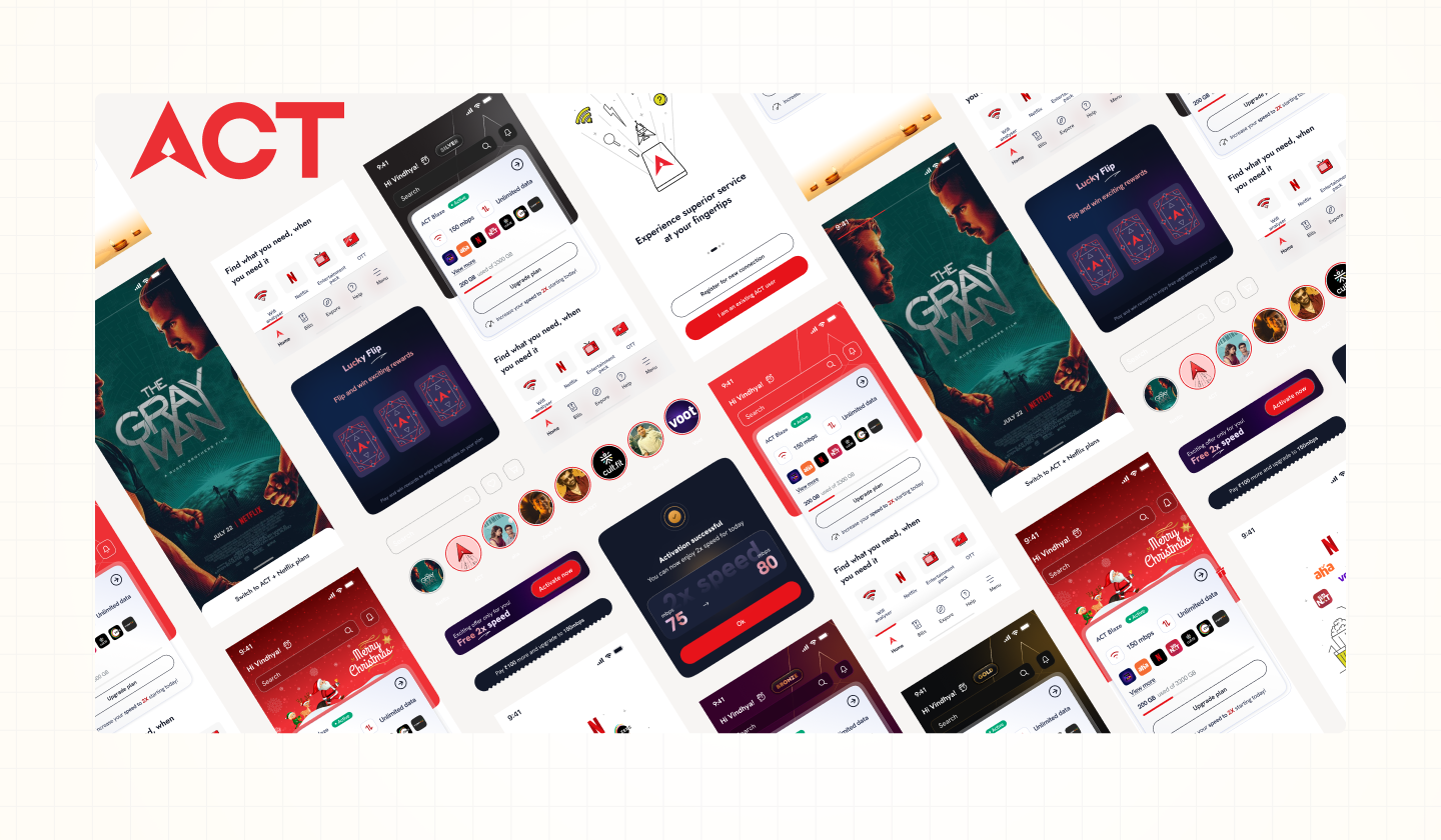 Act Fibernet: Thiết kế ứng dụng mobile cho nhà cung cấp dịch vụ broadband hàng đầu Ấn Độ