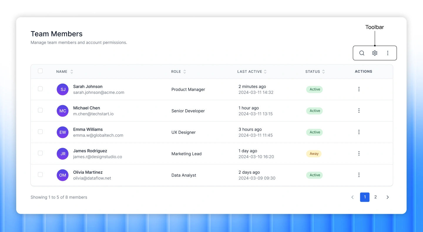  Enhance table functionality with toolbars