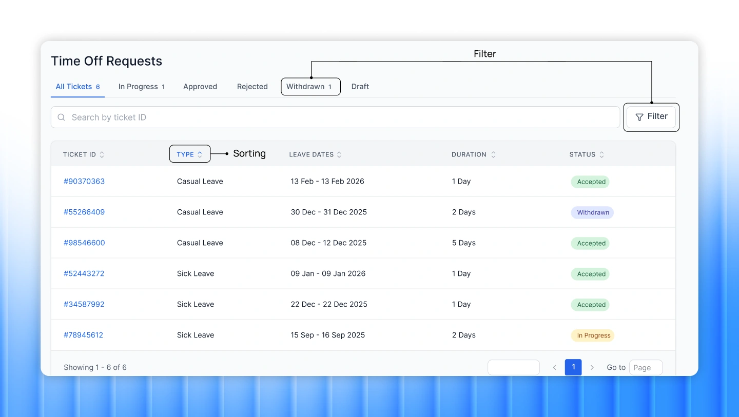 Enable data sorting and filtering