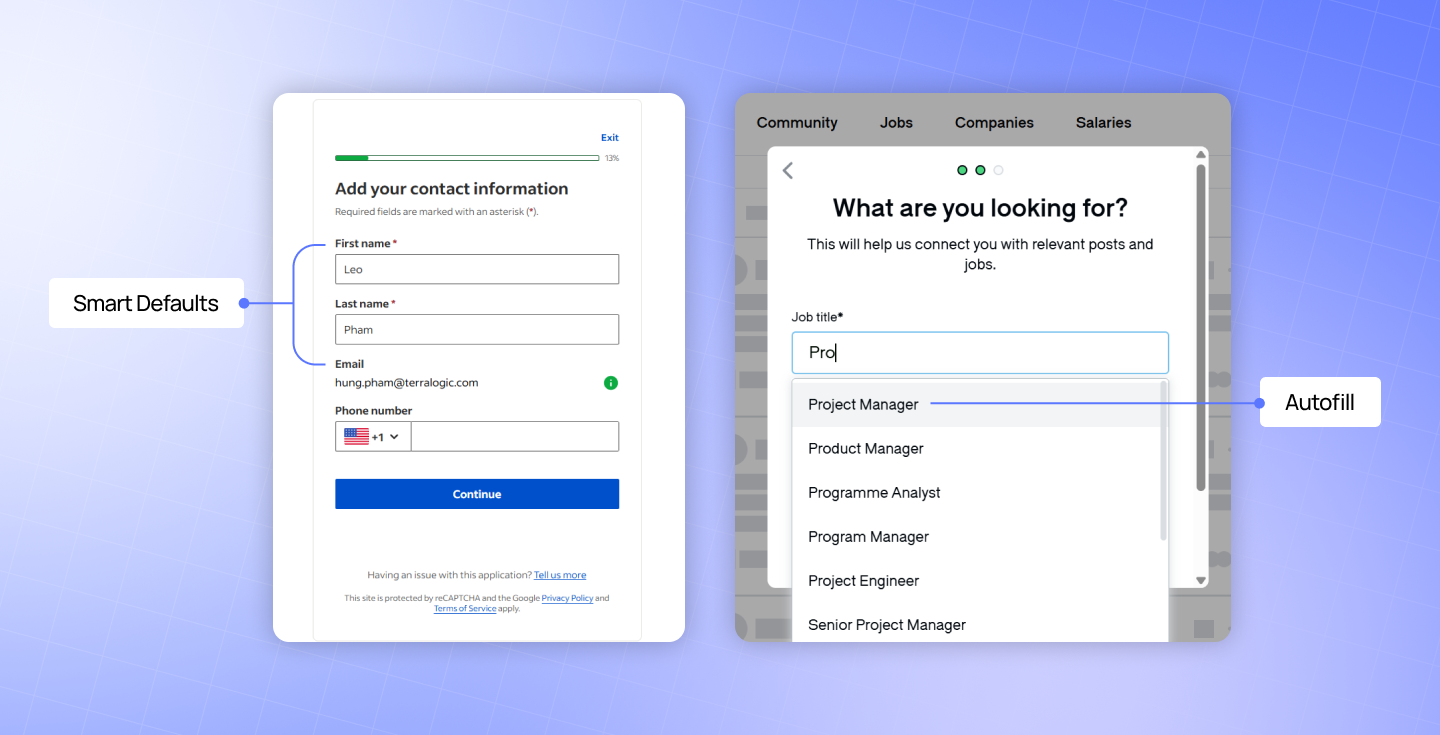 Utilize Autofill and Smart Defaults